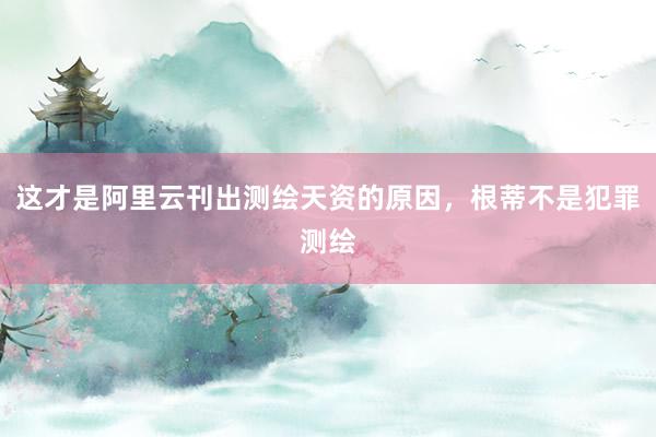 这才是阿里云刊出测绘天资的原因，根蒂不是犯罪测绘