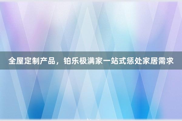 全屋定制产品，铂乐极满家一站式惩处家居需求